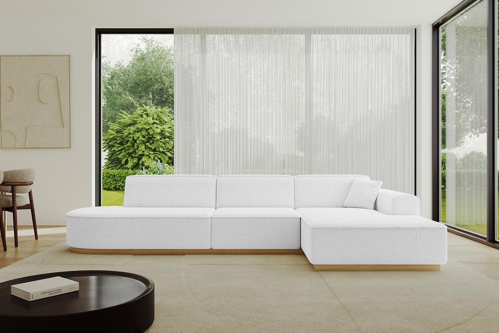 ALTDECOR Ecksofa in L-Form IREA-L2-v2 327x165x80 cm Weiß Corner Sofa Eckcouch Couch Wohnlandschaft Cauchsofa