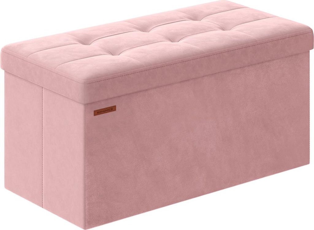 Bank mit Stauraum, Tragkraft bis zu 300 kg, pastellrosa