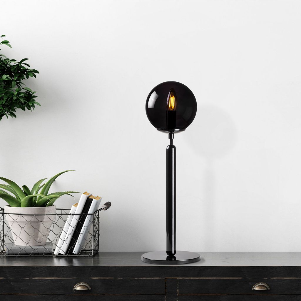 Opviq, King- King FLG, Schwarz, Schreibtischlampen, 18 x 18 x 52 cm, Metallkörper