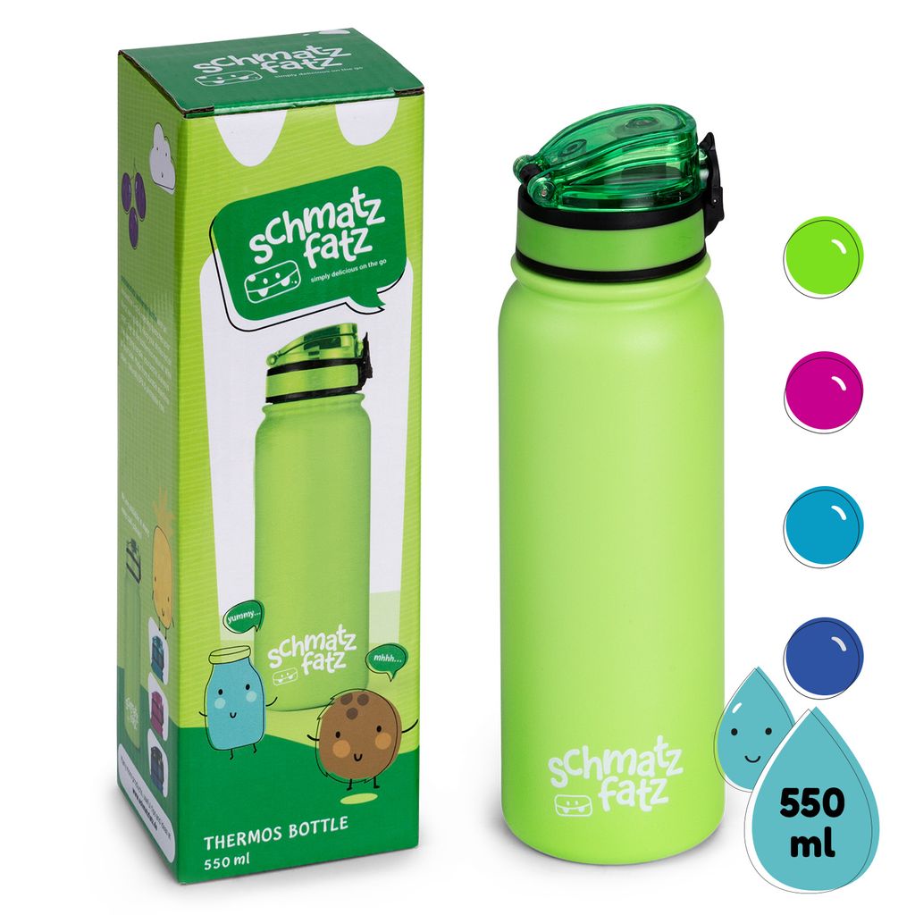 Trinkflasche mit 1 L Volumen grün auslaufsicher Sportflasche Schule  Freizeit Kindergarten Trink Flasche