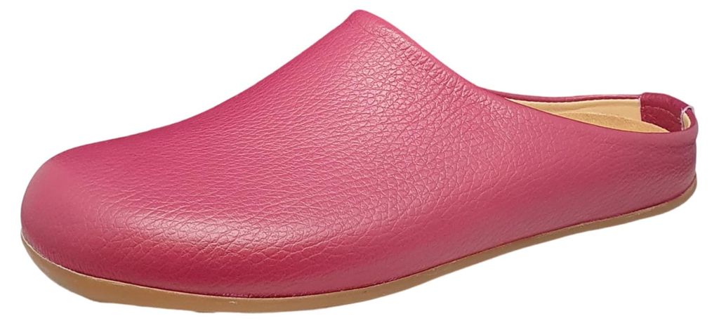 Haflinger Everest Basico Damen Leder-Pantoffel mit Fußbett Weinrot (Kardinal), 488045-322