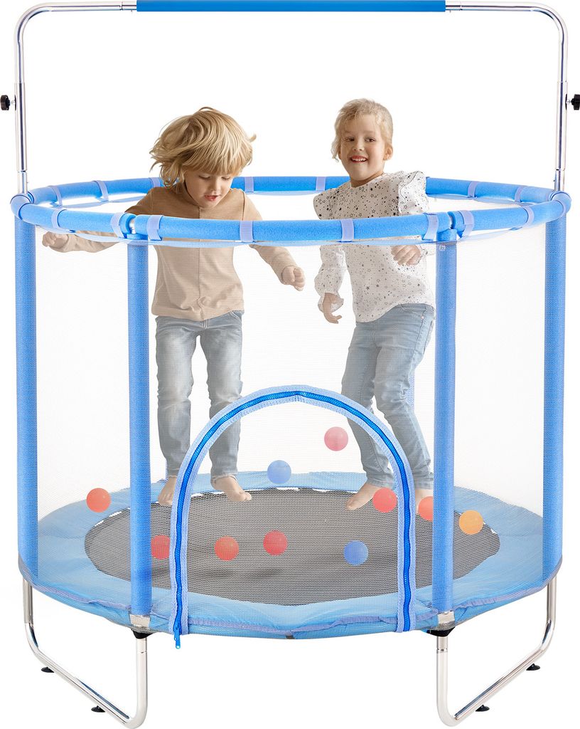 VEVOR Kindertrampolin Trampolin Mini Freizeittrampolin 147 cm für Kleinkinder , Geburtstagsgeschenk Weihnachtsspielzeug für Kinder ab 3 Jahren Blau