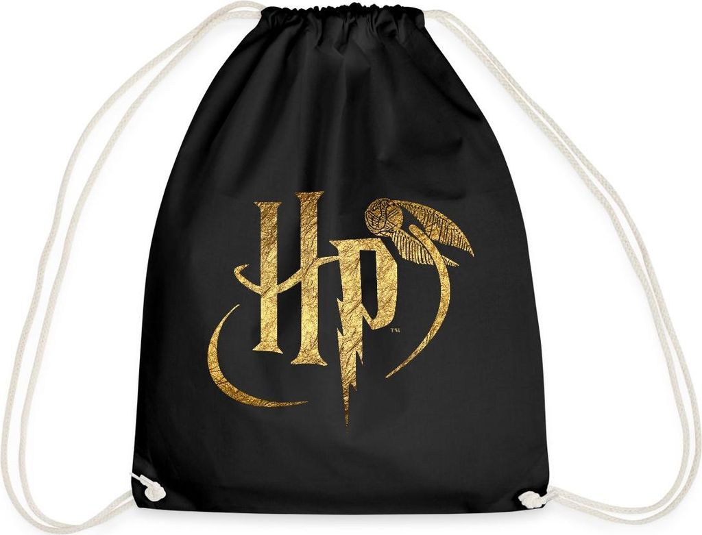 Spreadshirt Harry Potter HP Logo Turnbeutel, One size, Schwarz