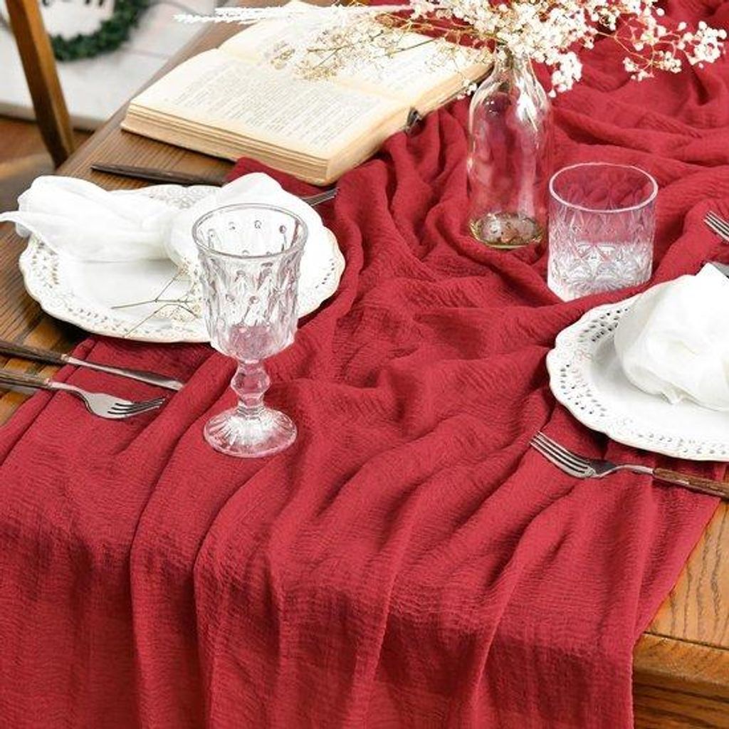 Tischüberzug Röte Hochzeit Weihnachten Tischdecke 80x300 cm, Tischdekoration Party Geburtstag Valentinstag Babyfeier Dekoration