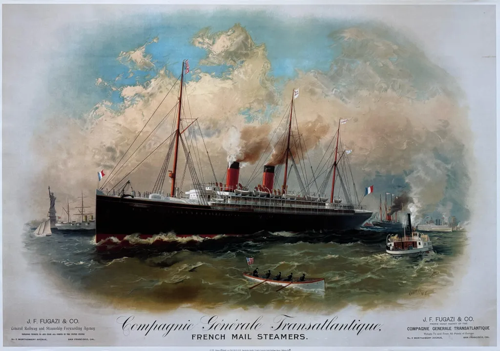 Affiche La Compagnie Générale Transatlantique Poster Vintage 70x100cm