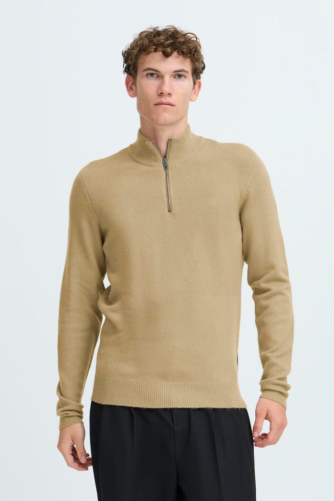Casual Friday CFHEINE halfzip Herren Strickpullover Troyer Grobstrick Pullover Wollmischung regular fit