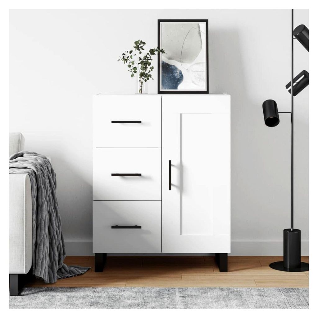 Sideboard Weiß 69,5x34x90 cm Holzwerkstoff Schlafzimmer Kommode mit Schubladen