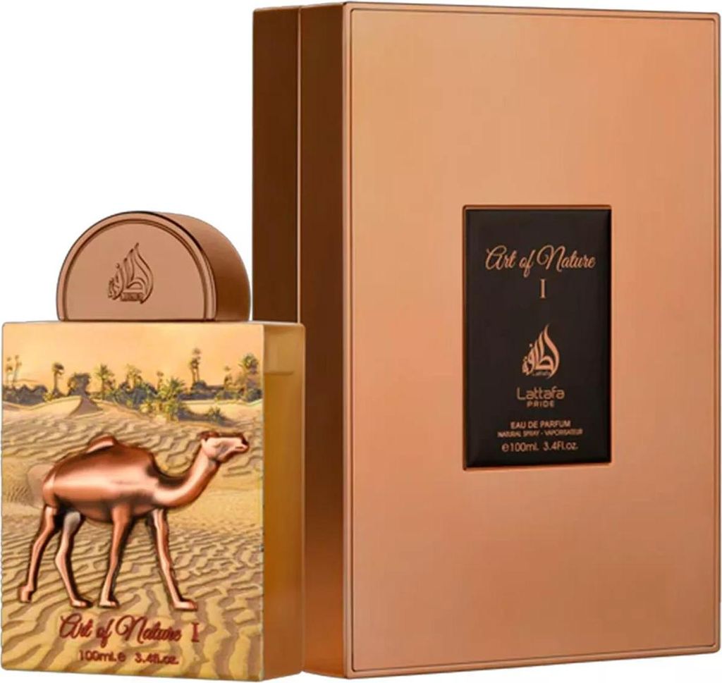 A perfume bottle and its box are displayed against a white background.