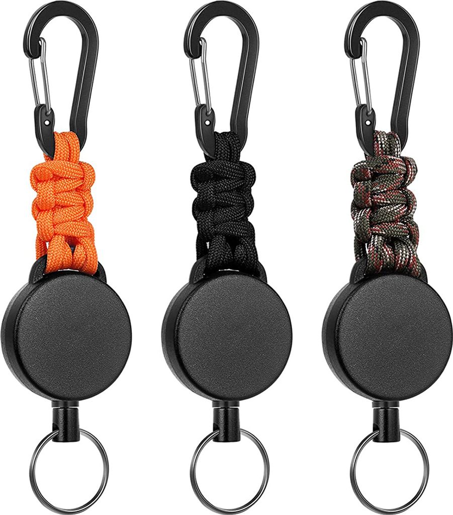 3er-Pack ausziehbare Schlüsselanhänger, einziehbarer Produktbild 