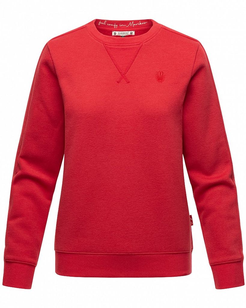 Marikoo Damen Sweatshirt Pullover Recycled Pulli Langarm Warm Hoodie Sweater Umikoo Rot Gr. 34 - XS