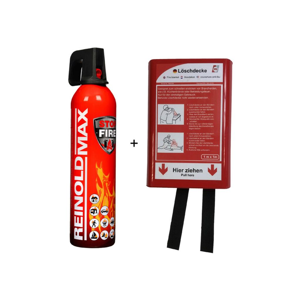 REINOLD MAX Feuerlösch-Spray "STOP FIRE" + Feuerlöschdecke