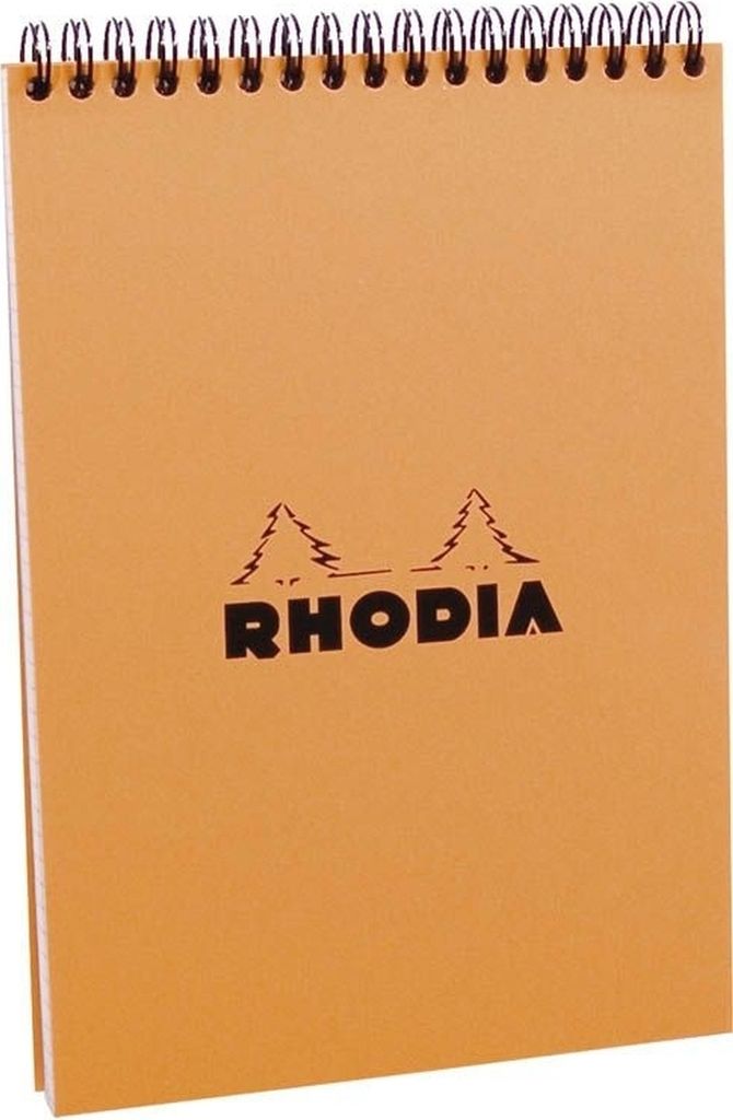 Spiralnotizblock A5 kariert 80 Blatt orange Packung mit 5 Stück