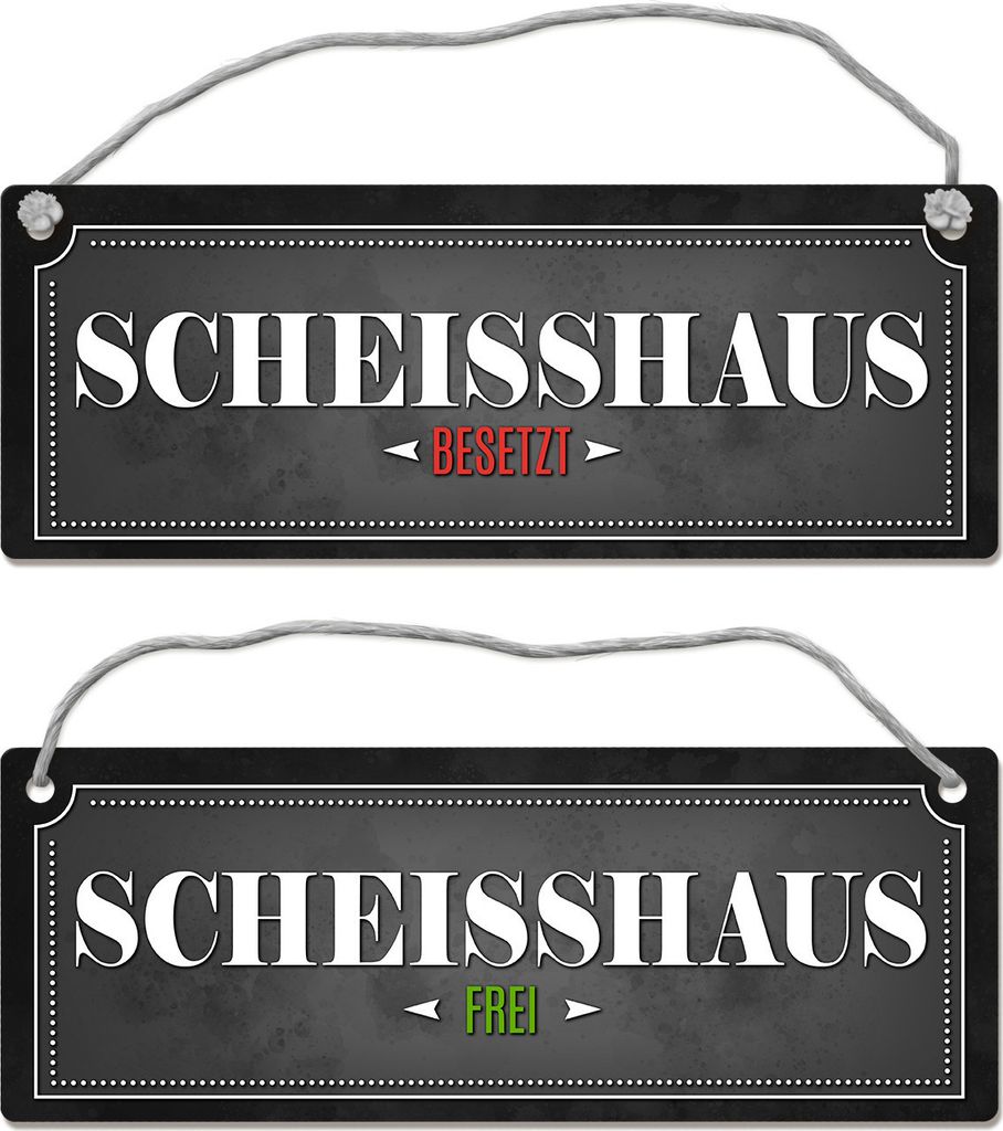 Scheißhaus frei oder besetzt Wendeschild mit Kordel Produktbild 