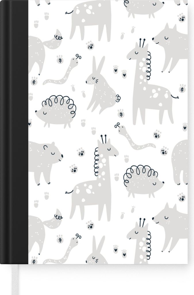 MuchoWow Notizbuch Tagebuch Haushaltsbuch Notebook A5 Muster - Tiere - Lila - Notizblock - Notizheft - Notebook - Schreibblock - Papier