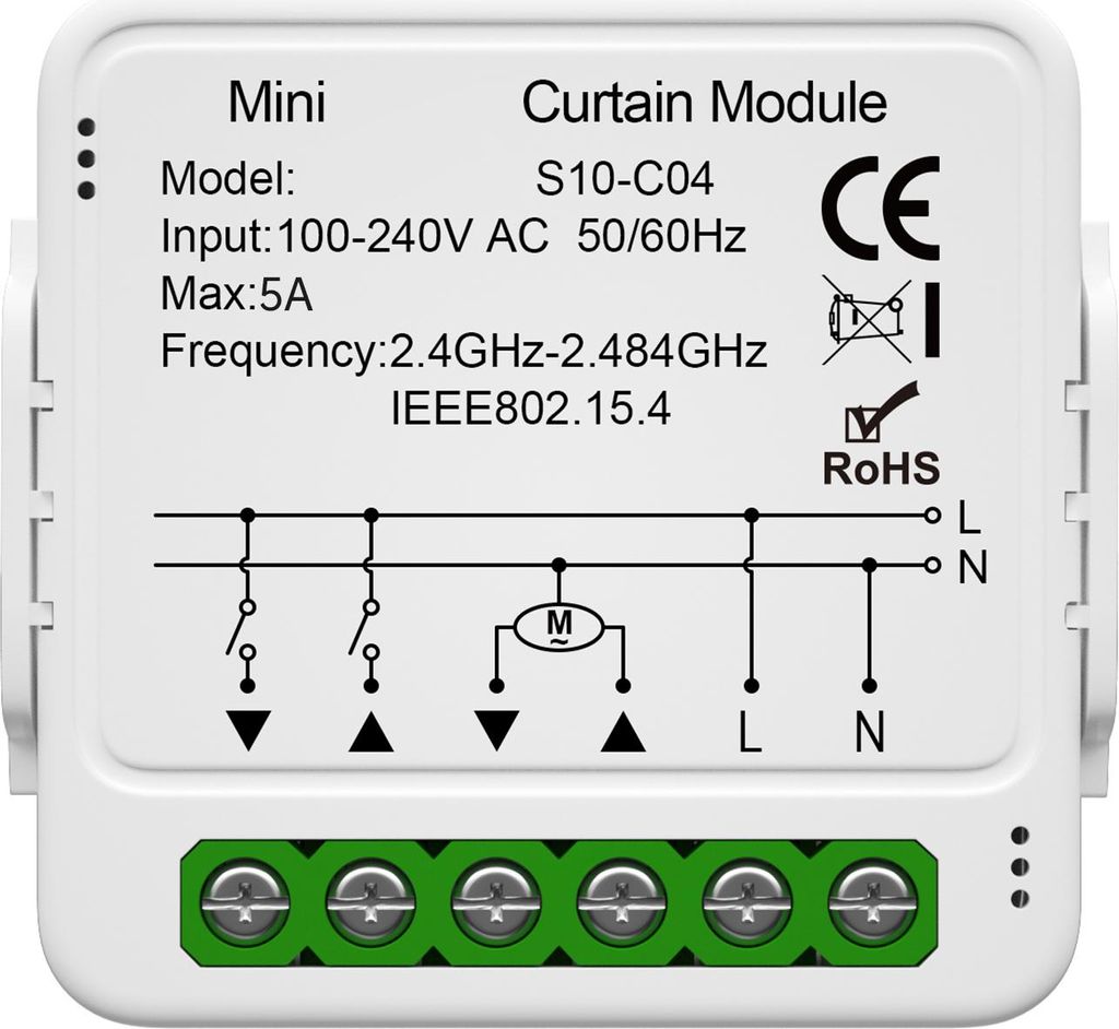 Smart Curtain Switch-Modul Home Intelligentes Gerät Jalousie Rollladen App-Steuerung Timer-Funktion und Gruppenfreigabe