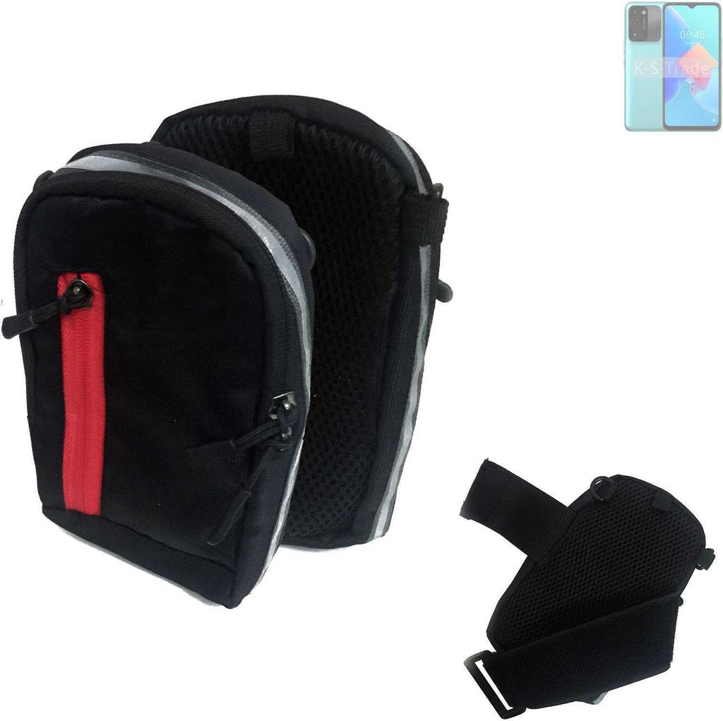 K-S-Trade Outdoor Gürteltasche Holster Umhängetasche kompatibel mit Tecno Spark 8C schwarz Handy Tasche Case travelbag Schutz Hülle Handy Hülle