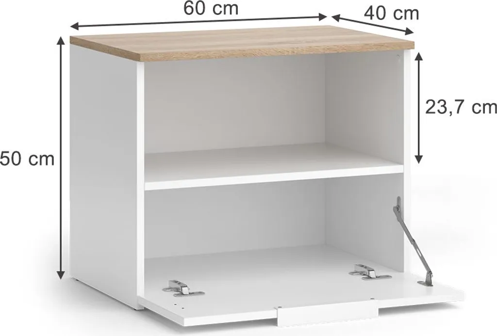 Petit meuble de rangement bas Vicco Wido 60 cm blanc et bois Sonoma - 3