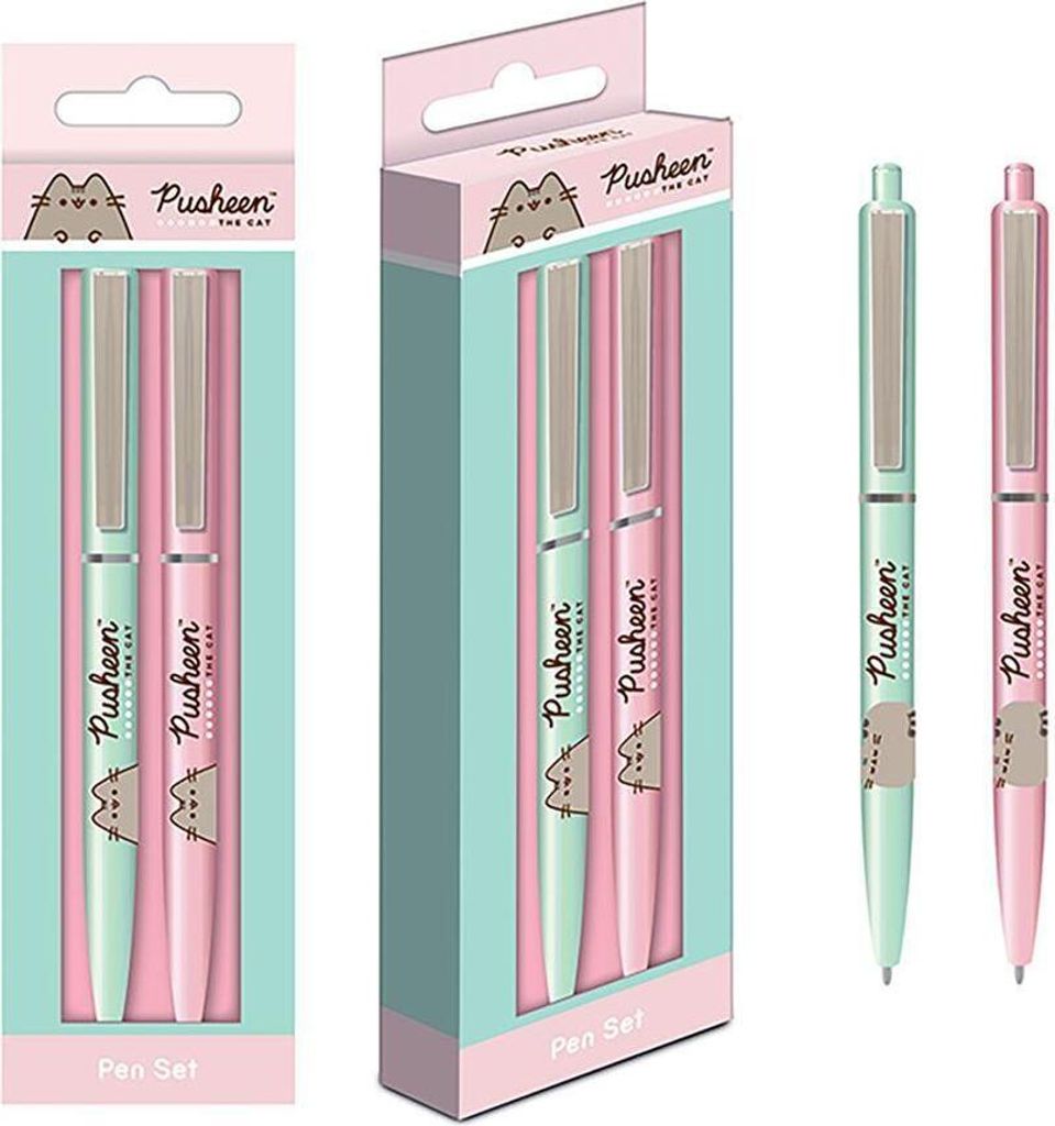 Pusheen - Kugelschreiber-Set, Botanisch Set 2er-Pack PM4356 (Einheitsgröße) (Pink/Grün/Braun)