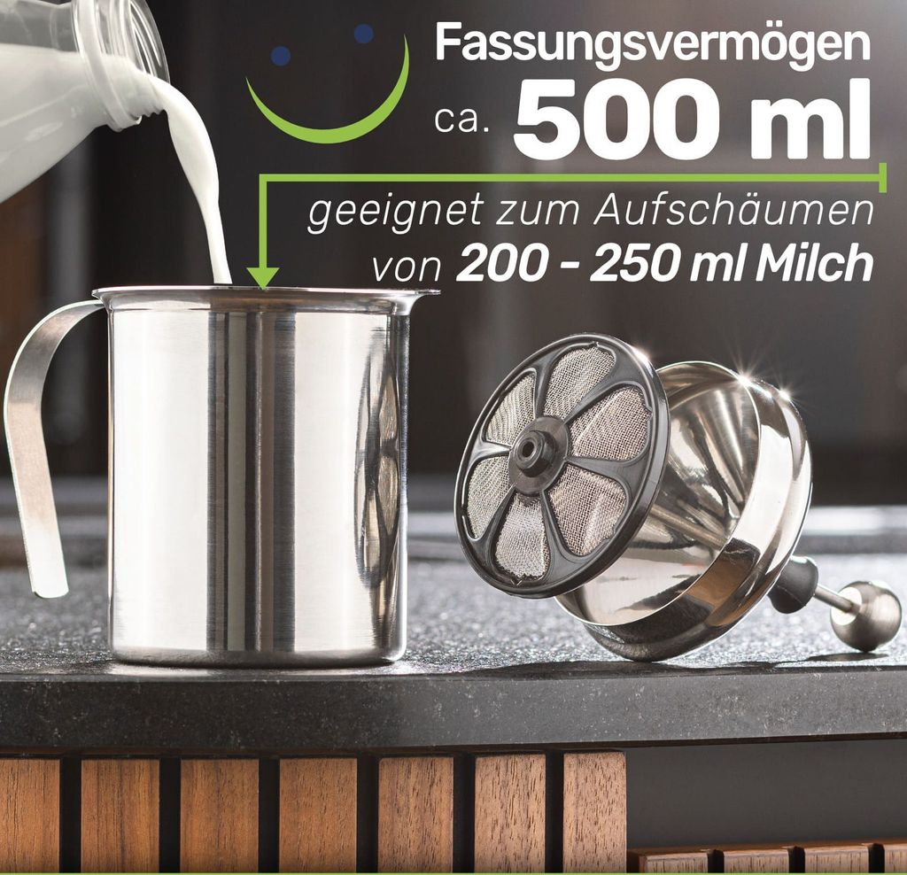Manueller Edelstahl Milchaufschäumer: Perfekter