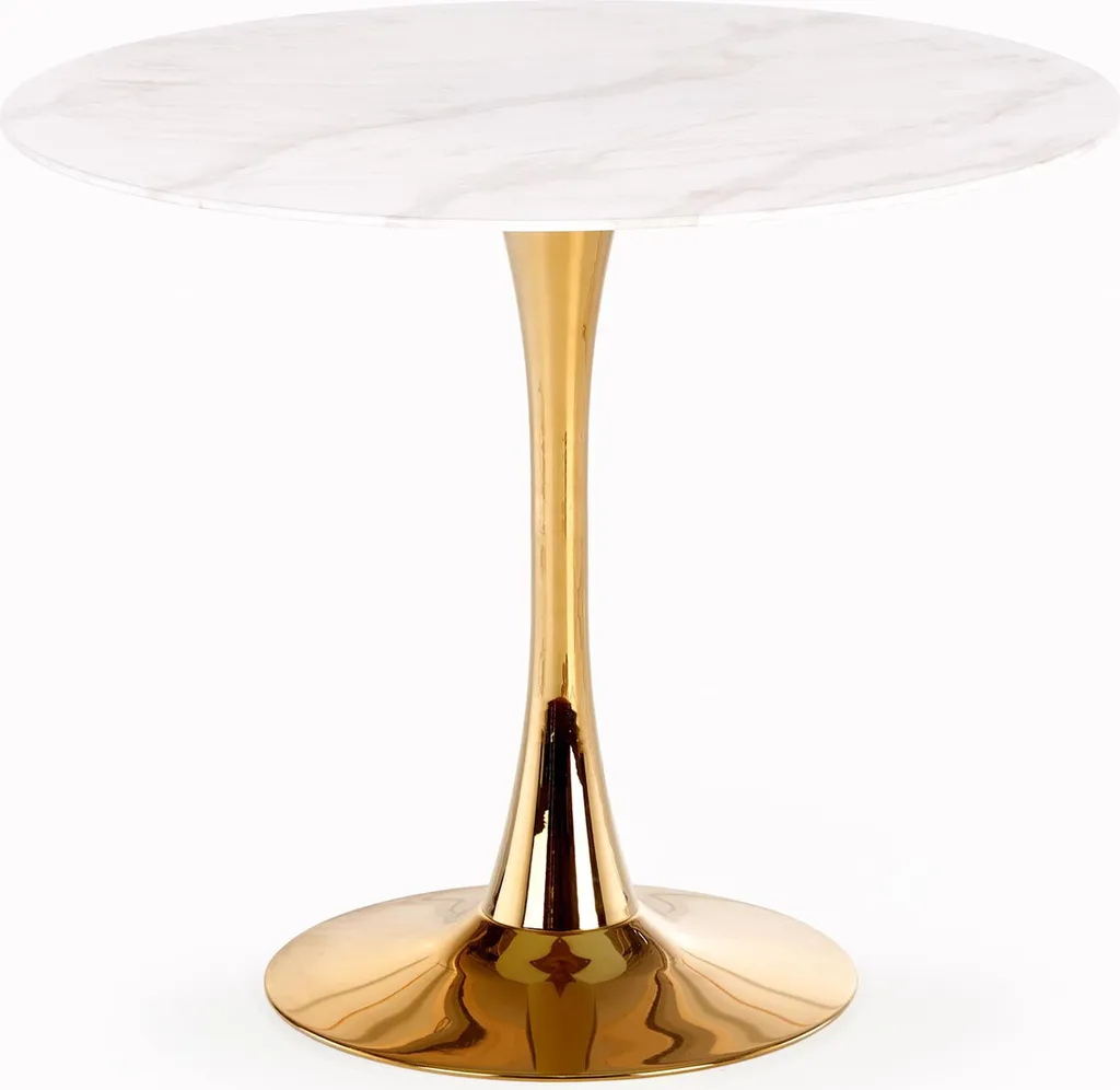 Table ronde Casemiro en bois et métal - Structure robuste pour cuisine