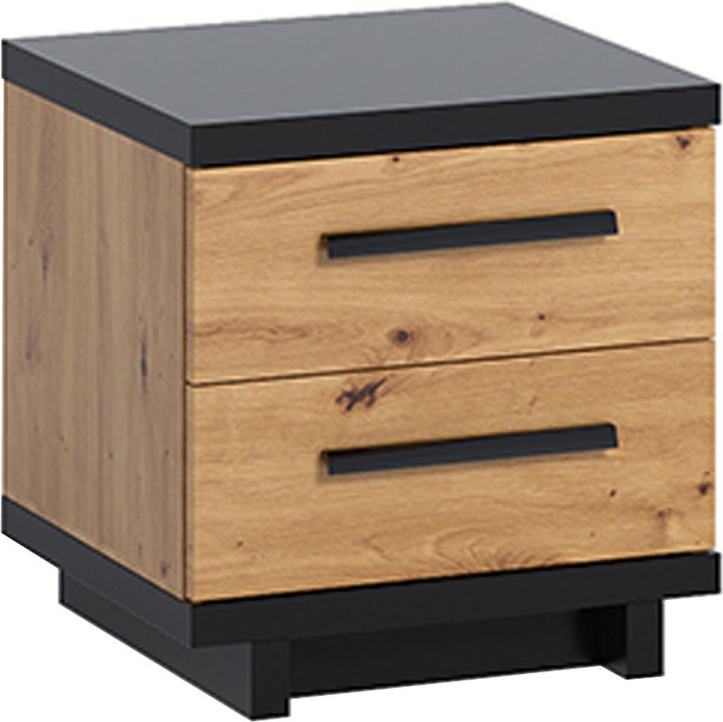 Nachttisch INES IN-08 mit 2 Schubladen Nachtschrank 45 cm Produktbild 