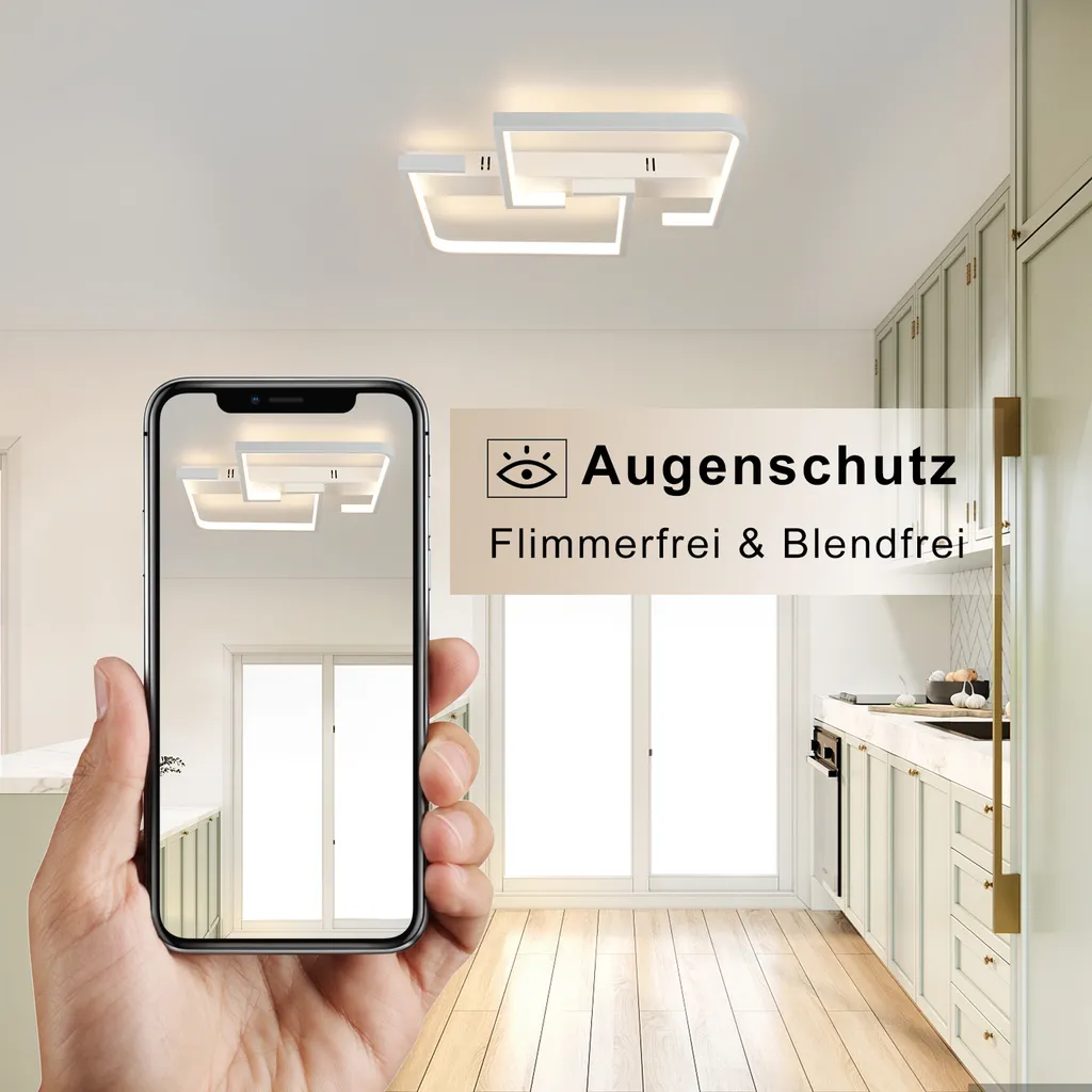Plafonnier LED moderne 35W avec télécommande et intensité variable ZMH