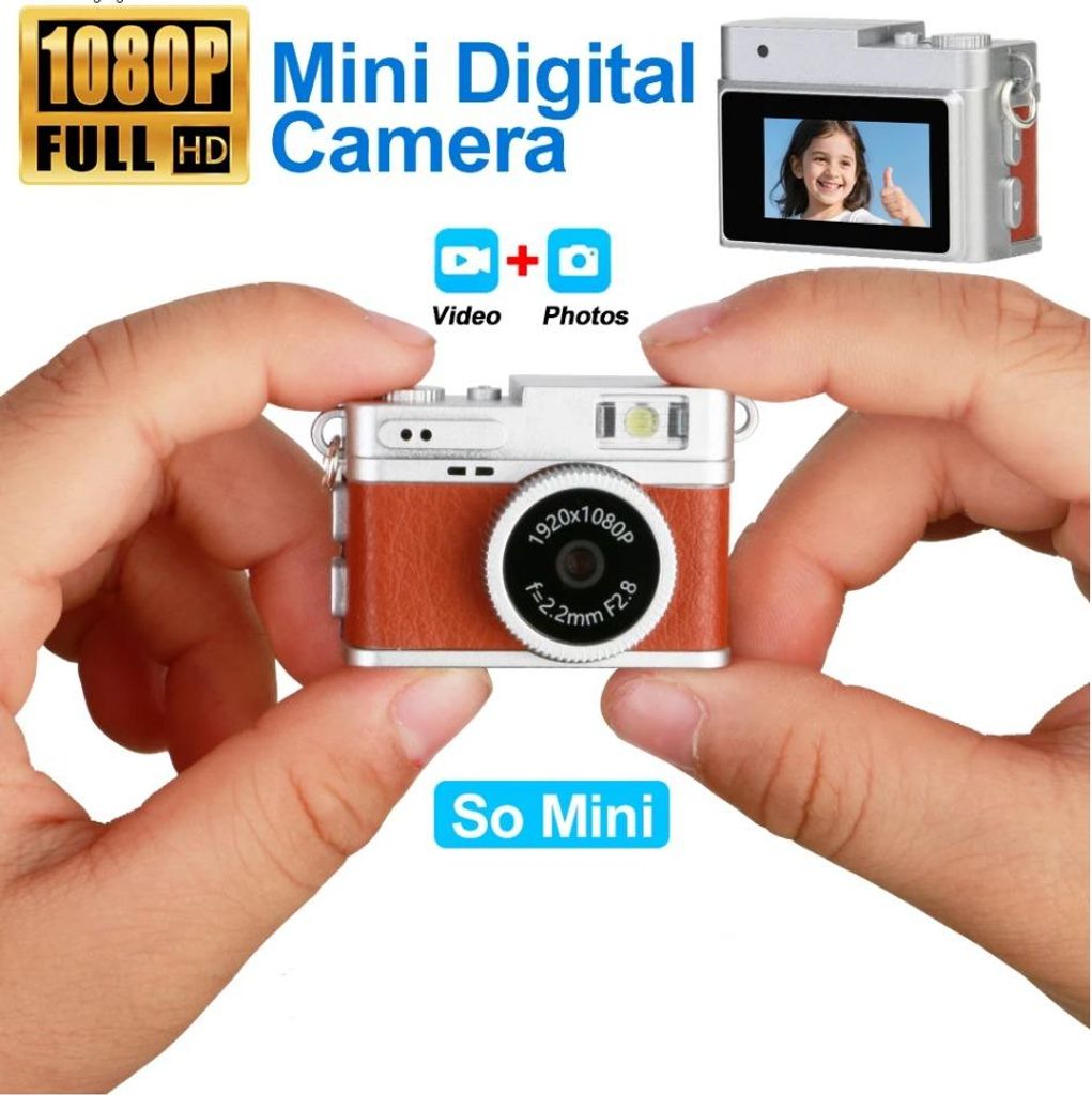 Mini-Kamera mit LED-Blitzlicht Retro-Digitalkamera mit Lautsprechern Tragbare kleine Kamera für Reisen Kinder Studenten