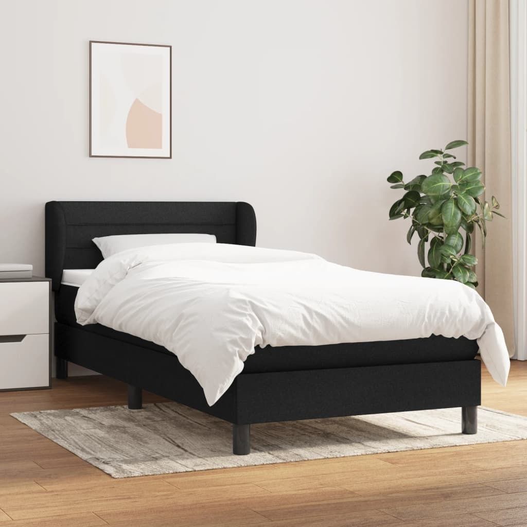 Maison Exclusive - Boxspringbett mit Matratze Schwarz 100x200 cm Stoff