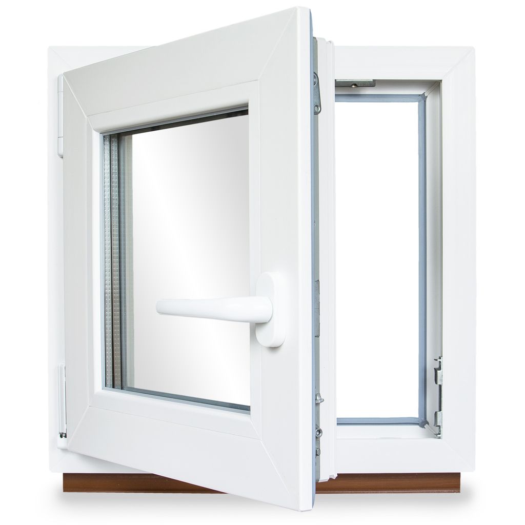 Kellerfenster Kunststoff weiß Dreh-Kipp 50x60 cm(BxH) DIN Links 3 -fach Glas Dichtung Grau