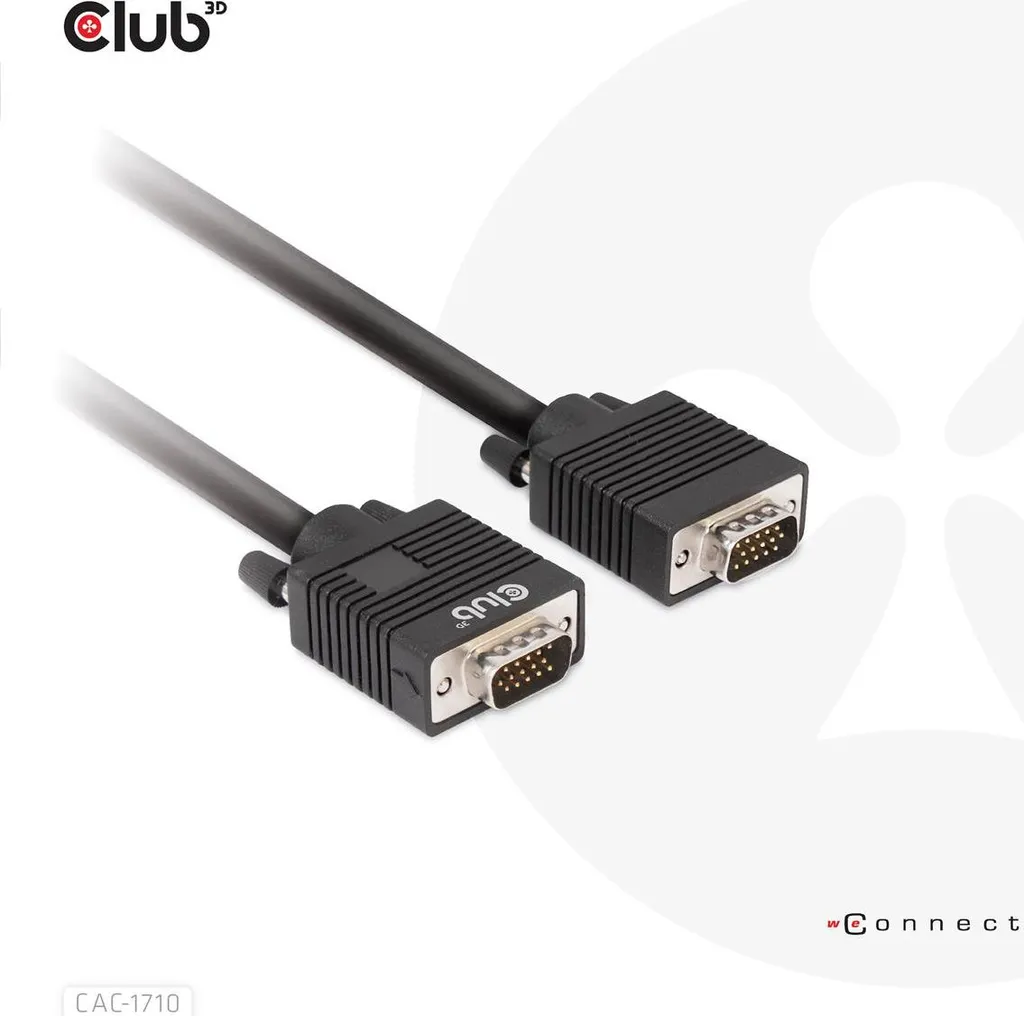 Club3D CAC-1710 Cavo VGA 10m | Oro 28AWG per Proiettore e Gaming