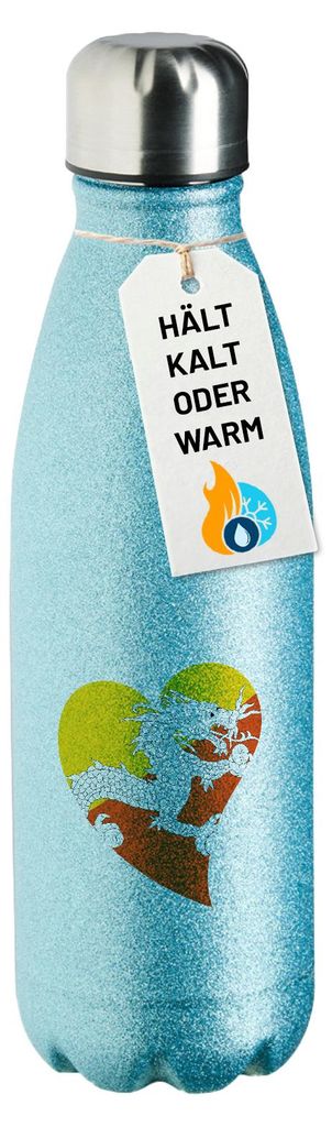 Huuraa Trinkflasche Bhutan Flagge Herz 500ml Blue Edelstahl Wasserflasche Trinkflasche Geschenkidee
