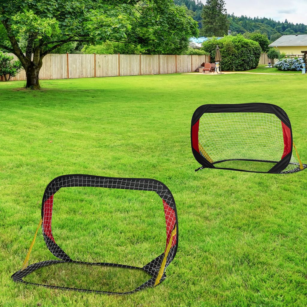 HOMCOM Rete da Calcio da Giardino con Bersaglio Centrale e Pali, Porta Calcio in Metallo e Tessuto Oxford, 186x62x123 cm, Bianco