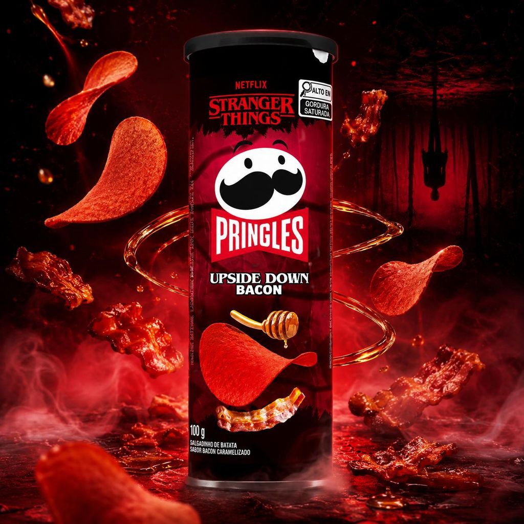 Pringles Stranger Things Limitierte Edition Upside Down Produktbild  KI-generiertes Bild