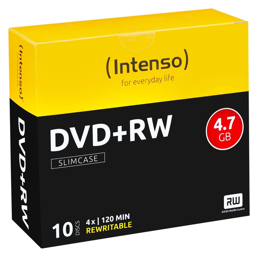 Intenso DVD+RW Rohlinge, 4,7GB, 10er Slim Case Produktbild 