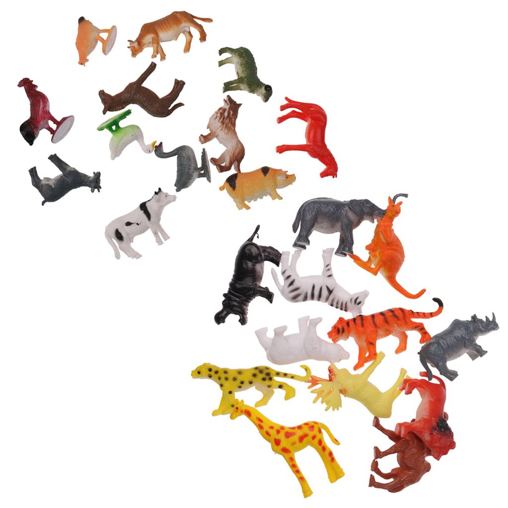 Set von 2 Lebensechte Wildtier Modell Kamel Alpaka Figur Spielzeug Party 