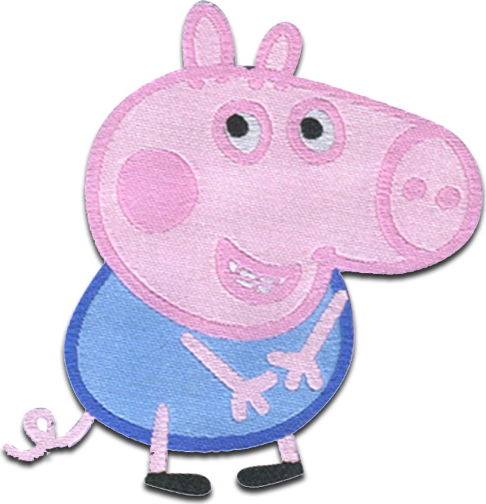 Peppa Wutz Schorsch Wutz - Aufnäher, Bügelbild, Aufbügler, Applikationen, Patches, Flicken, Zum Aufbügeln, Größe: 5,1 x 5,1 cm