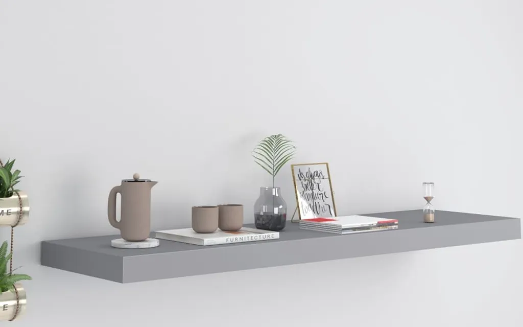 Mensola a Scomparsa Grigio 90x23.5cm | Arredo Moderno The Living Store - 1