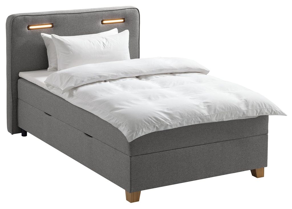 home24 Boxbett mit Stauraum - inkl. Beleuchtung