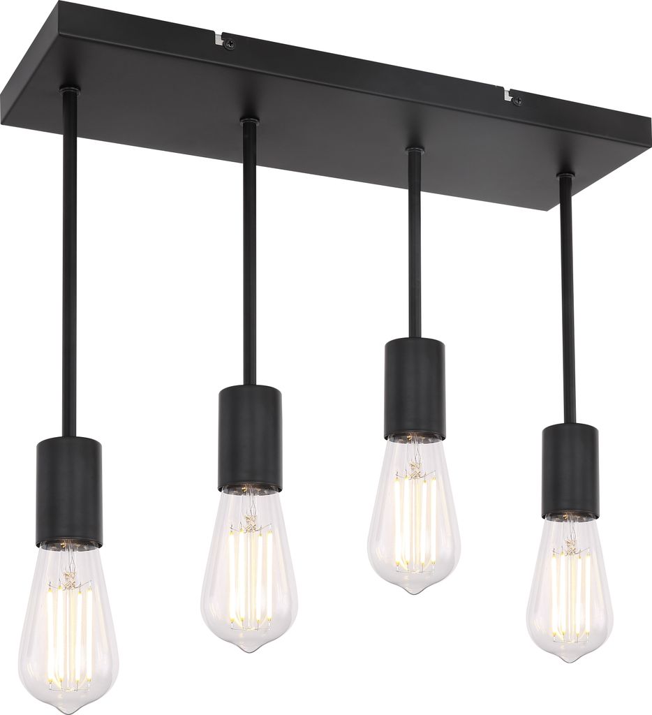 Globo Lighting Deckenleuchte Metall schwarz, 4x E27