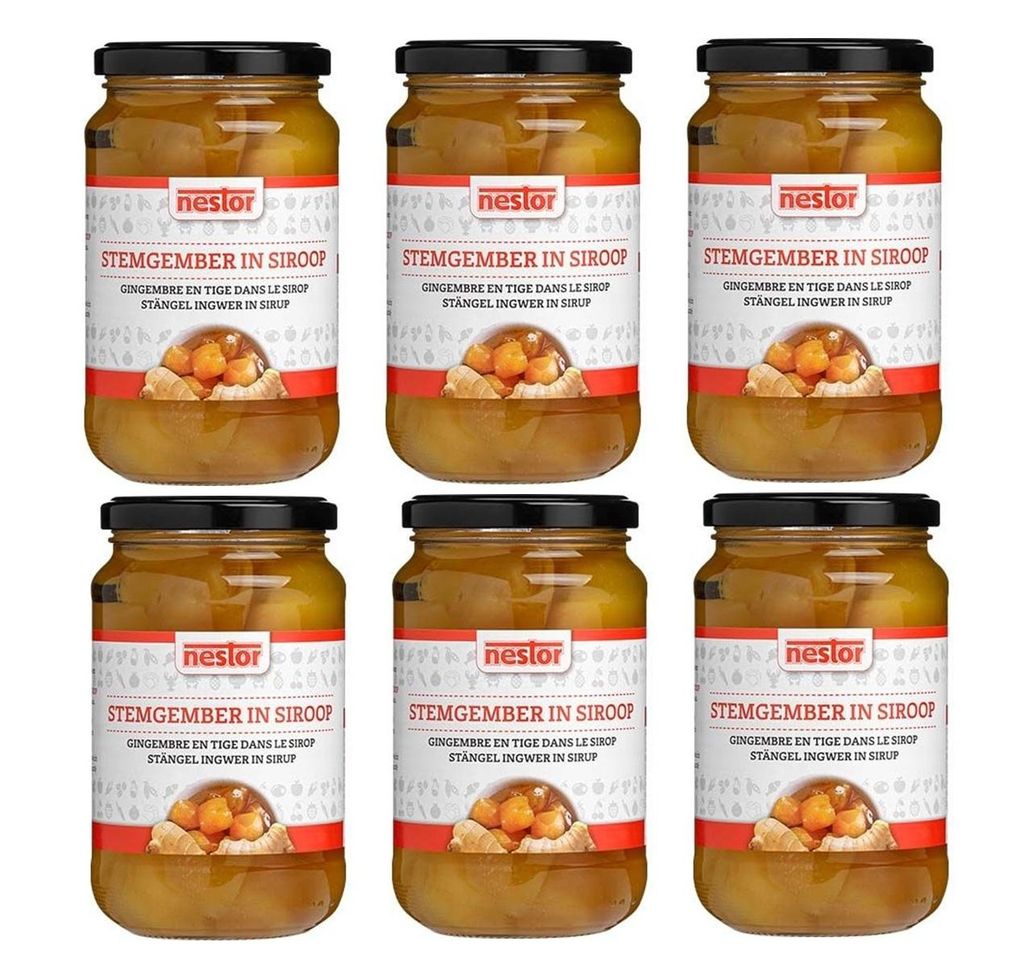[ 6x 450g / 240g ATG ] nestor Ingwer in Sirup / Ginger in Produktbild 