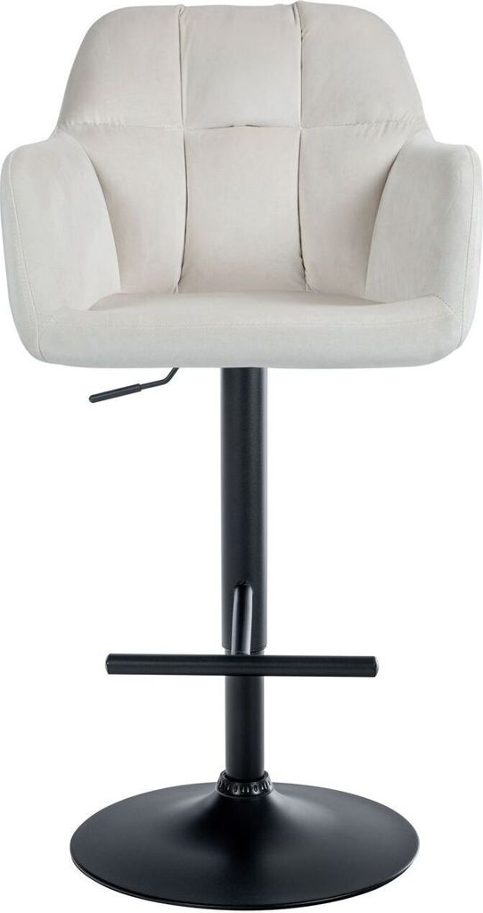 Barhocker Natoma Samt schwarz creme