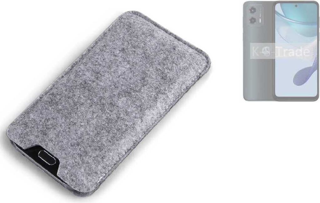 K-S-Trade Filz Handyhülle kompatibel mit Motorola Moto G 5G (2023) Schutzhülle Filztasche Filz Tasche Case Sleeve Handy Hülle Filzhülle grau