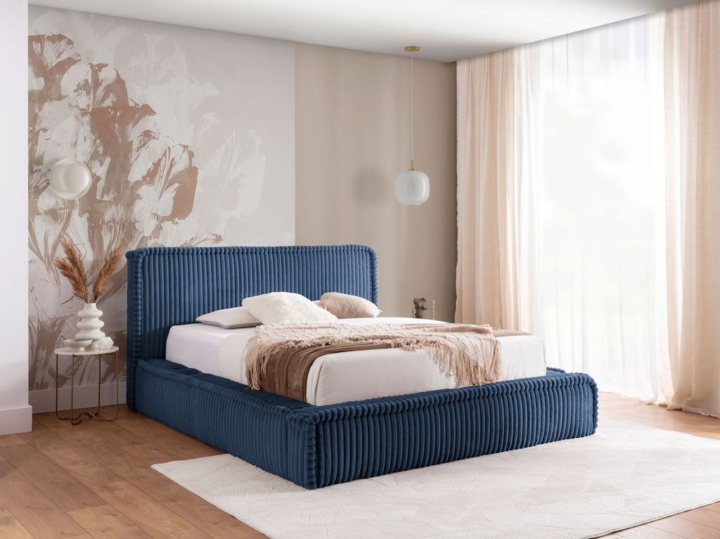 Polsterbett 120x200 BELINDA - blau