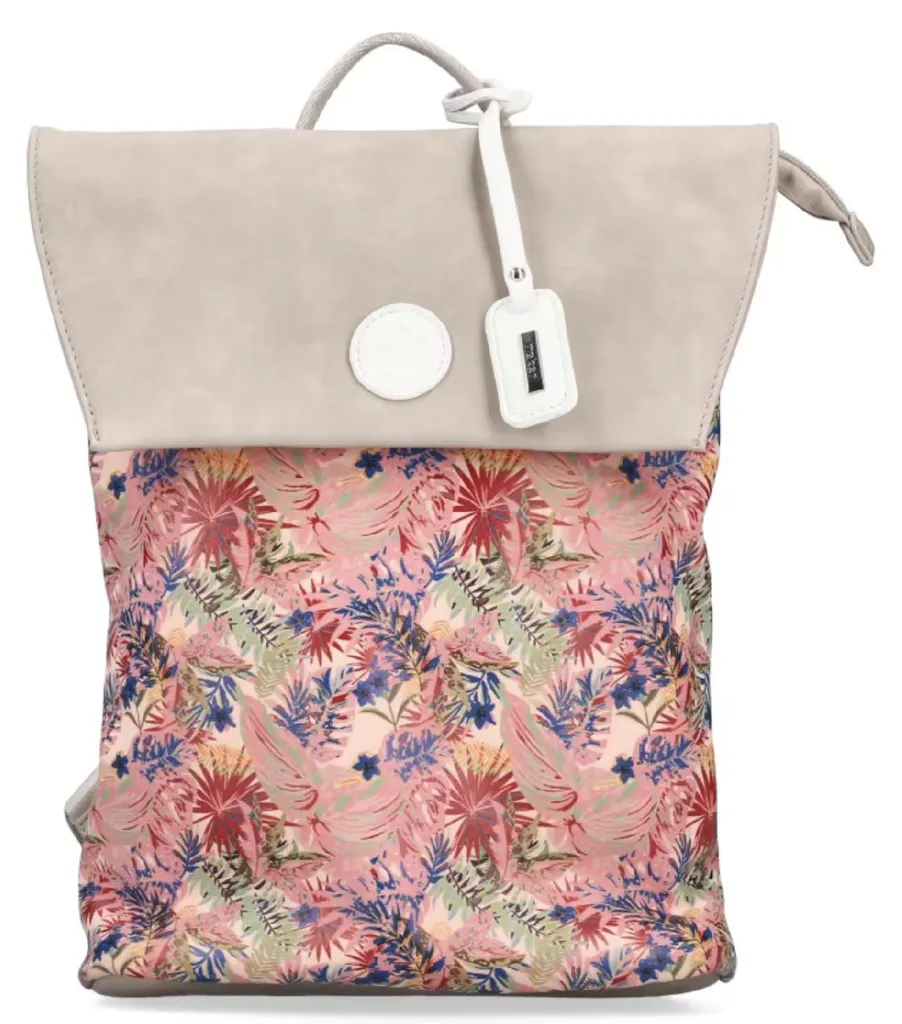 Rieker H1386 Sac à dos de ville à motifs Rose avec rabat élégant
