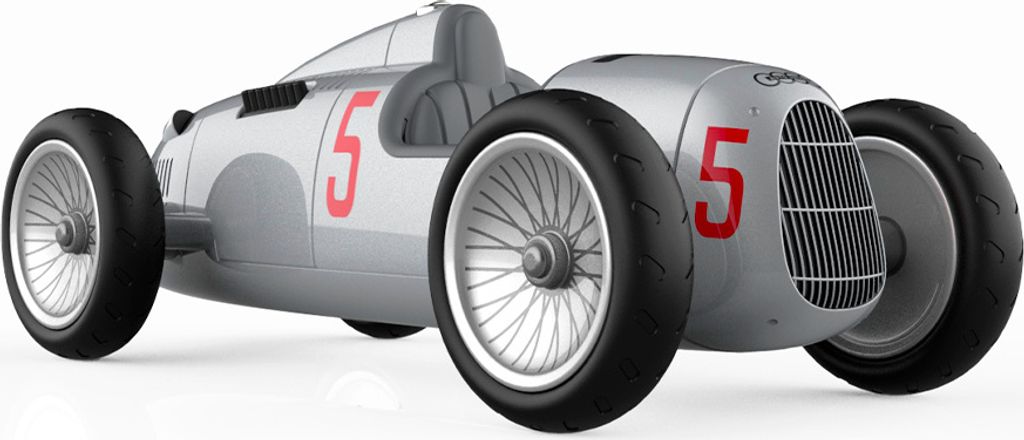 Baghera Spielzeugauto - Audi Rennwagen silber Geschenkauto Kinder