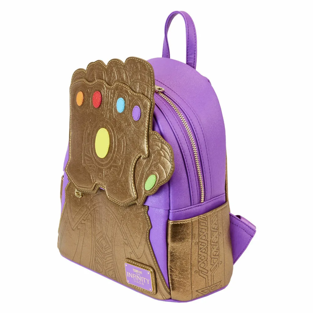 Petit Sac à Dos Loungefly Marvel Thanos Gantelet Doré pour Collectionneur