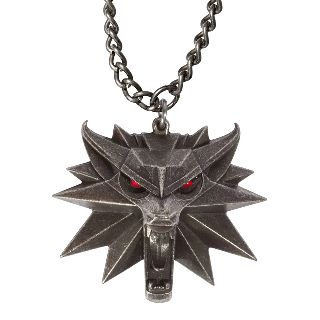 Pendentif Witcher 3 Médaillon de Loup LED avec Chaîne J!NX - Fan de RPG