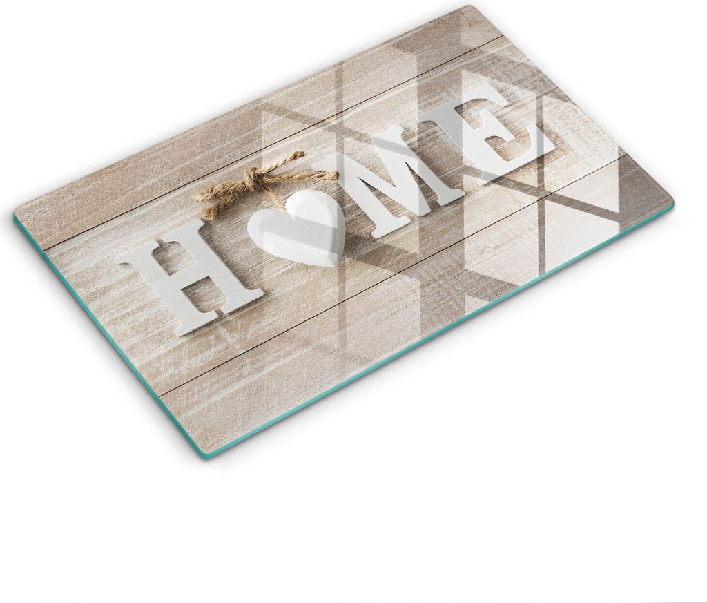 Abdeckung Glas - Küchenabdeckung - 30x52 cm - Abdeckplatte -Tafeln und die Aufschrift Home