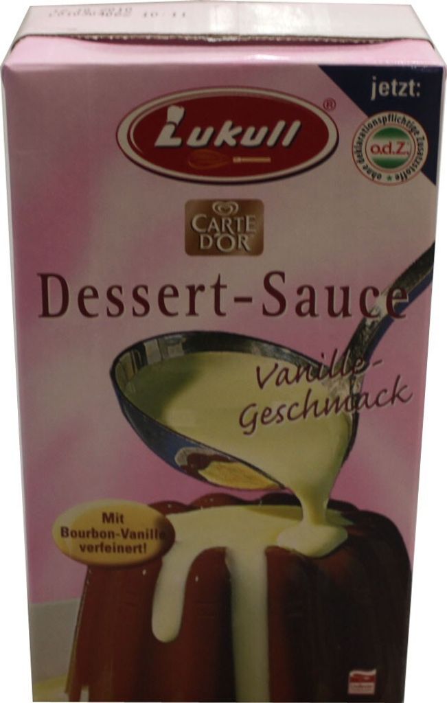 Lukull Dessert Sauce Vanille Geschmack cremig vanillig 1000ml