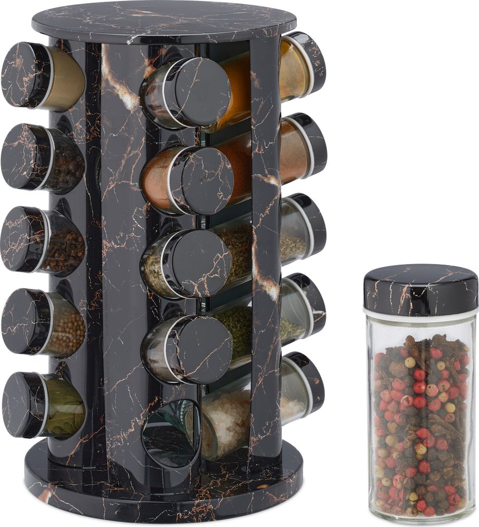 relaxdays Gewürzkarussell in Marmoroptik Produktbild 1